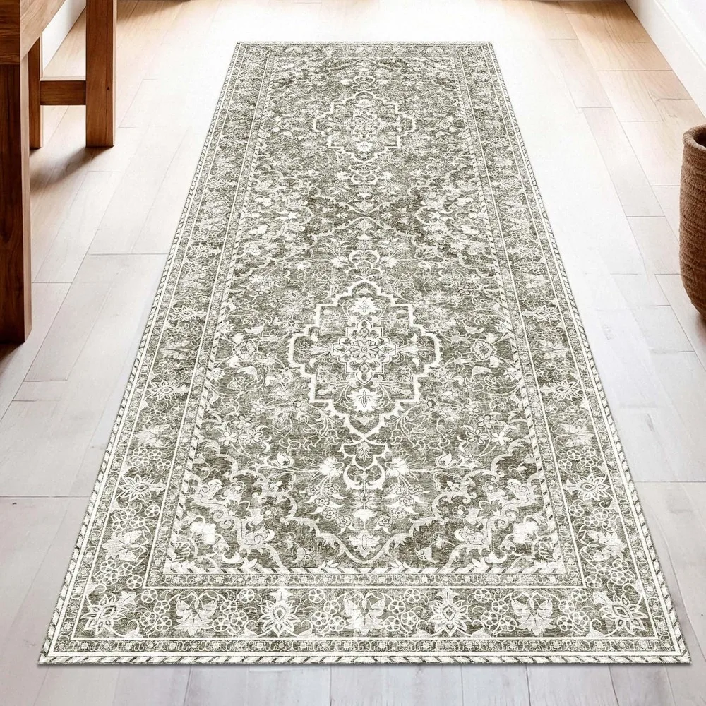 

Washable Runner Rug 2.5x8 | Non Slip Rug Runners for Hallways, Entryways, Kitchens, Bathrooms, Bedrooms | Ultra-Soft Flannel Car