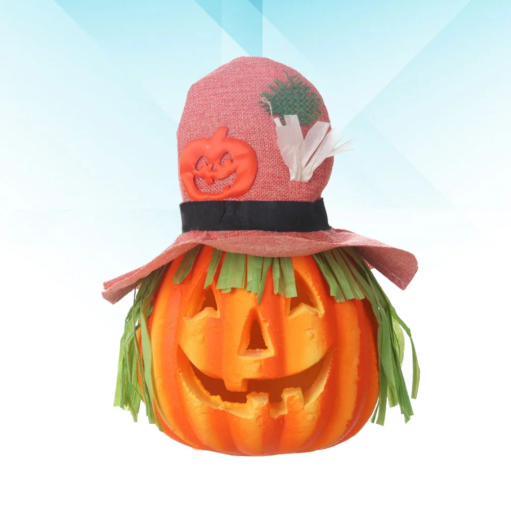 

Halloween Glowing Pink Hat Sounding Pumpkin Light Colorful Lantern Decorative Lamp for Party Bar Haunted House