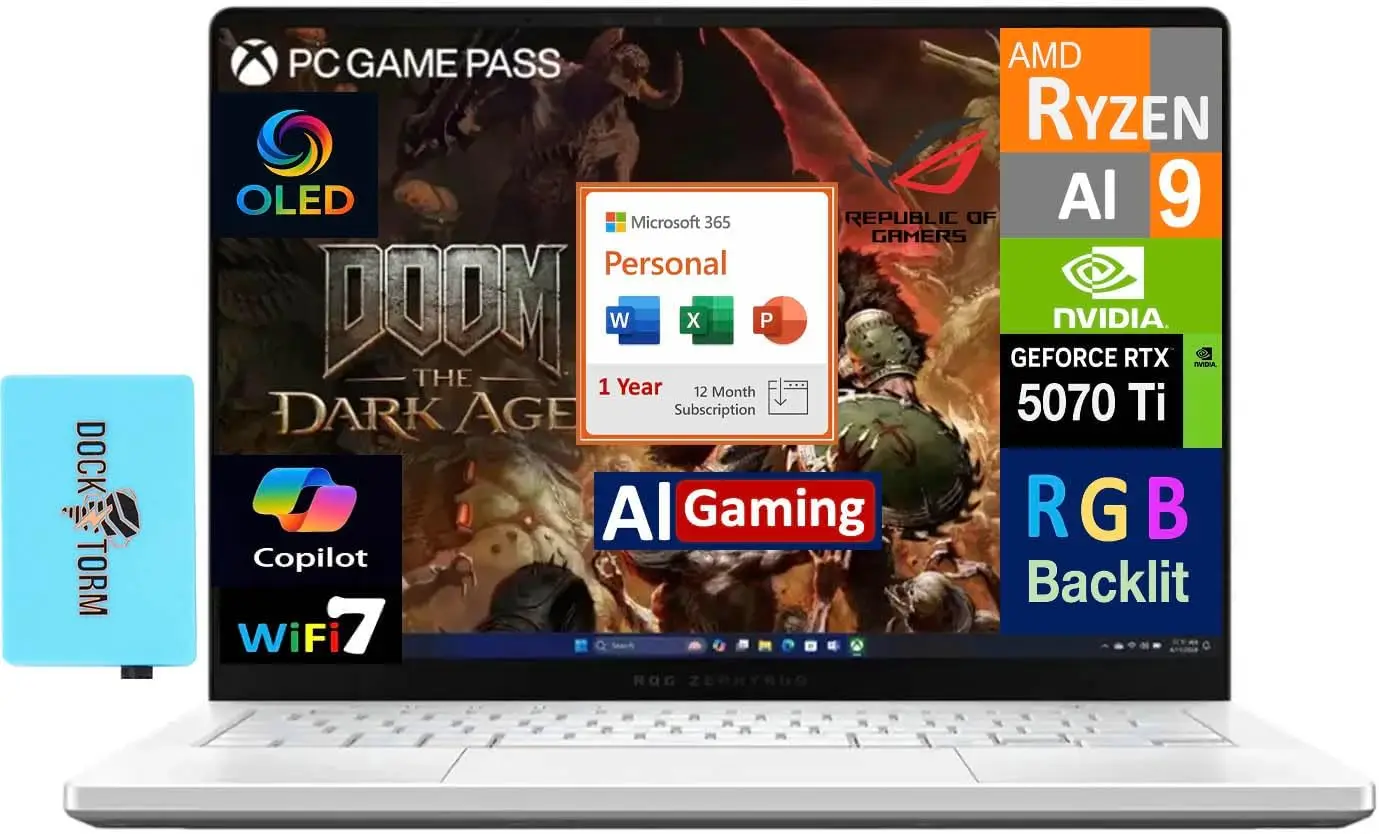 

Игровой ноутбук ASUS ROG Zephyrus AI с OLED-дисплеем (AMD Ryzen AI 9 HX 370, GeForce RTX 5070 Ti 12 ГБ, 32 ГБ LPDDR5X, Win 11 Pro) с MS