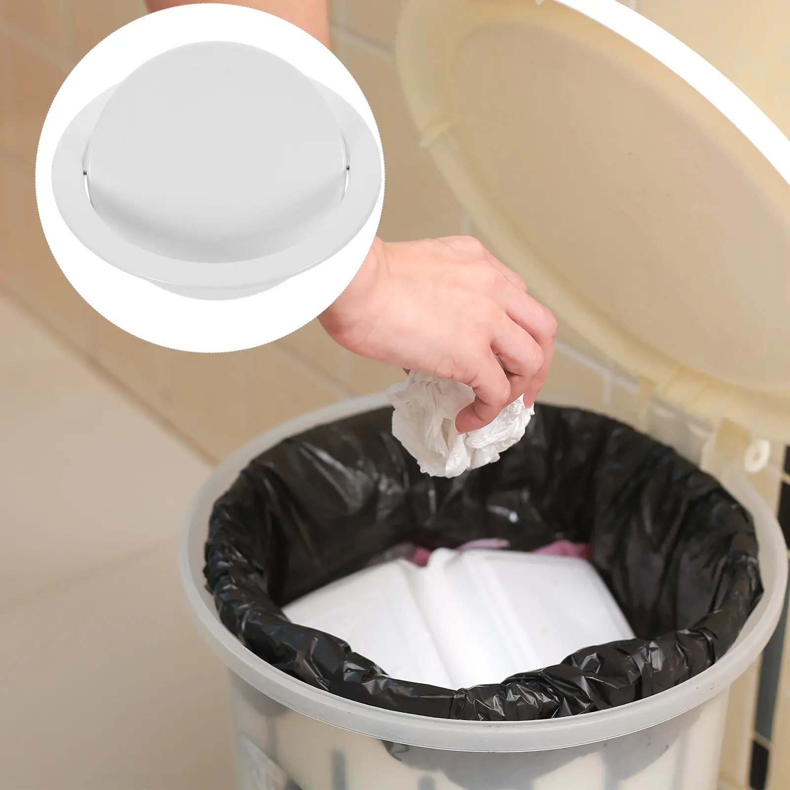 

Встраиваемая крышка для мусорного бака из нержавеющей стали, для столешницы, для дома, кухни, ванной, с откидной крышкой, легкий доступ, защита от запаха