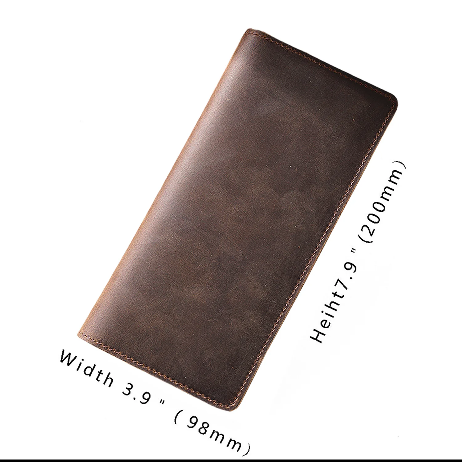 GENODERN skóra Crazy Horse długie portfele dla mężczyzn oryginalne męskie portfele skórzane Vintage męski portfel