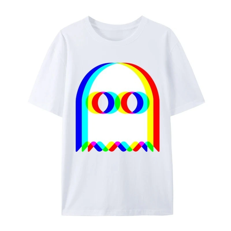 

Summer Funny Ghost Trippy Vaporwave Halloween Techno Rave EDM Music New Coming Normal Cool T Shirt Cotton Fabric Men Tops & Tees