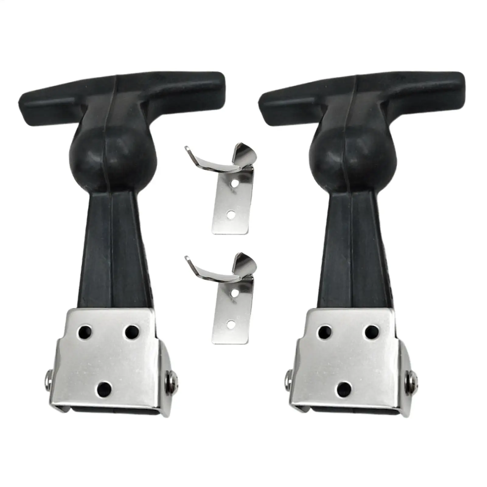1 Pcs Elastic Stainless Steel Rubber Hood Catch Flexible T Handle Hasp Rubber Elastic Shock-absorbing T-shaped Buckle
