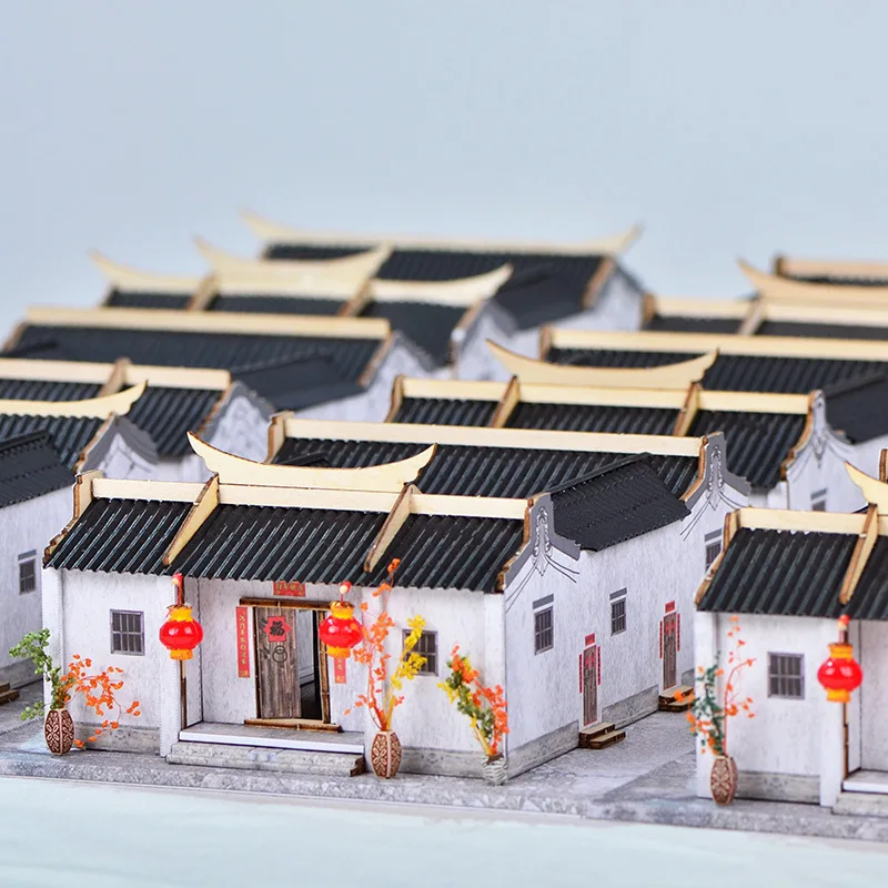 

OUZEY 3D Wooden Traditional Courtyard House DIY Kit: Handmade Assembly Model for Teens - Cultural Desk Decor & Gift Box