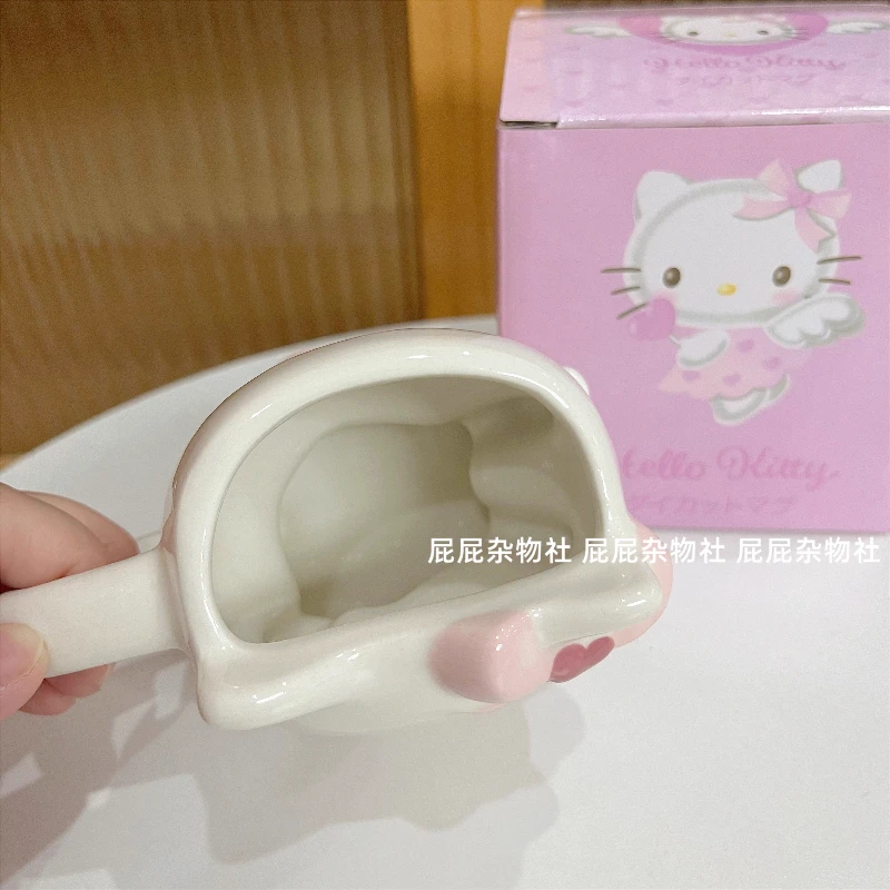 Керамическая кружка Kawaii KT Cat, чашка для кофе, молока, милый мультяшный держатель для ручек, настольные украшения, подарок на день рождения.