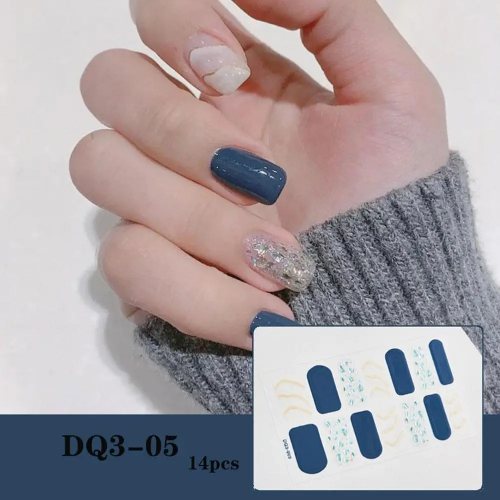 Semi Cured Gel Nails Art Stickers 3D UV LED Lamp doratura decorazione Sticker Nail Decal Manicure Solid Nail Color Process Ma N6E4