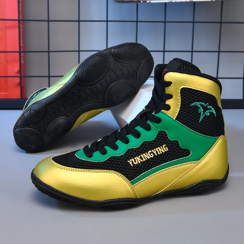 

2026 High Quality Men Boxing Sneakers High Top Boxing Shoes Man Lace Up Shoes Youth Professional Wearable Men Fighting Shoe