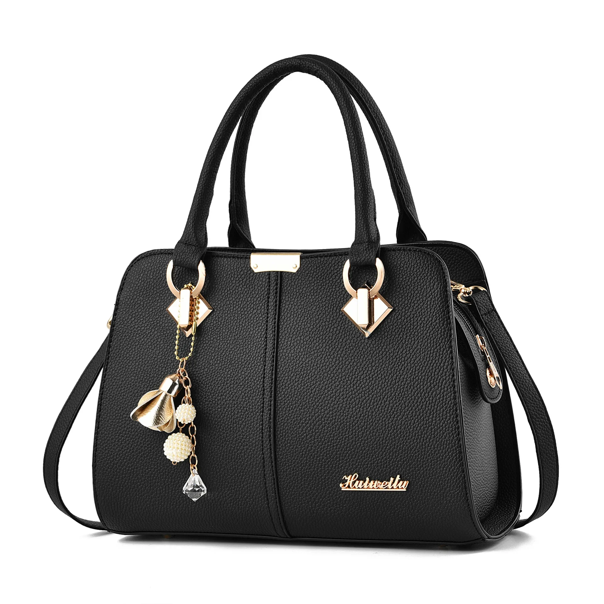 NONE Double Handle Wallet Women Handbag Black 6