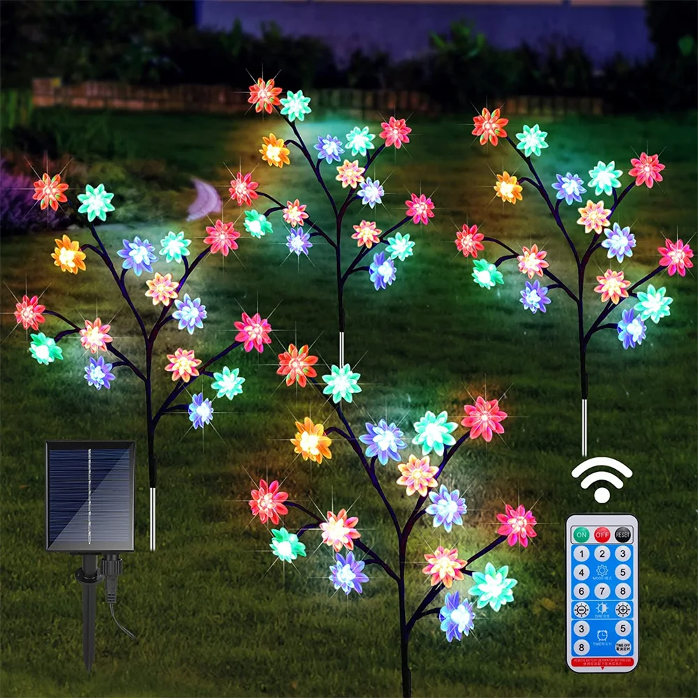 

Solar LED Light Outdoor Flower Lawn Lamp Cherry blossom Garden Decoration Light Waterproof Tree Light Country Landscape Decor