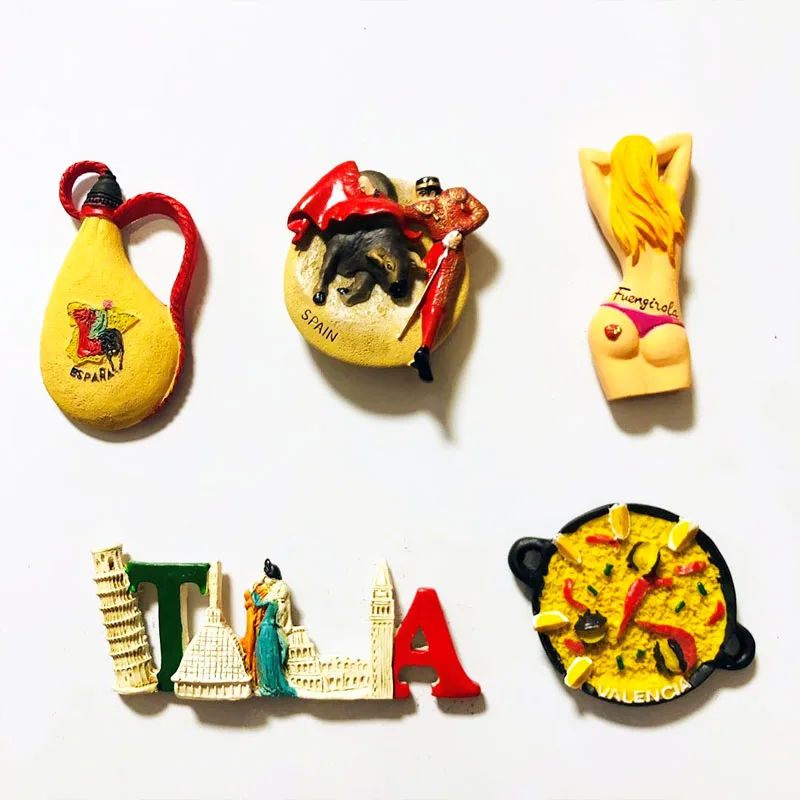 Fridge Magnets Spanish Bullfight Valencia Cordoba Dancing Girl Seville Girl Italy Magnet Sticker World Travel Souvenir Magnetic