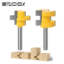 2Pcs 1/4 Shank T-Slot Square Tooth Tenon Milling Cutter Carving Knife Router Bits for Wood Tool Woodworking
