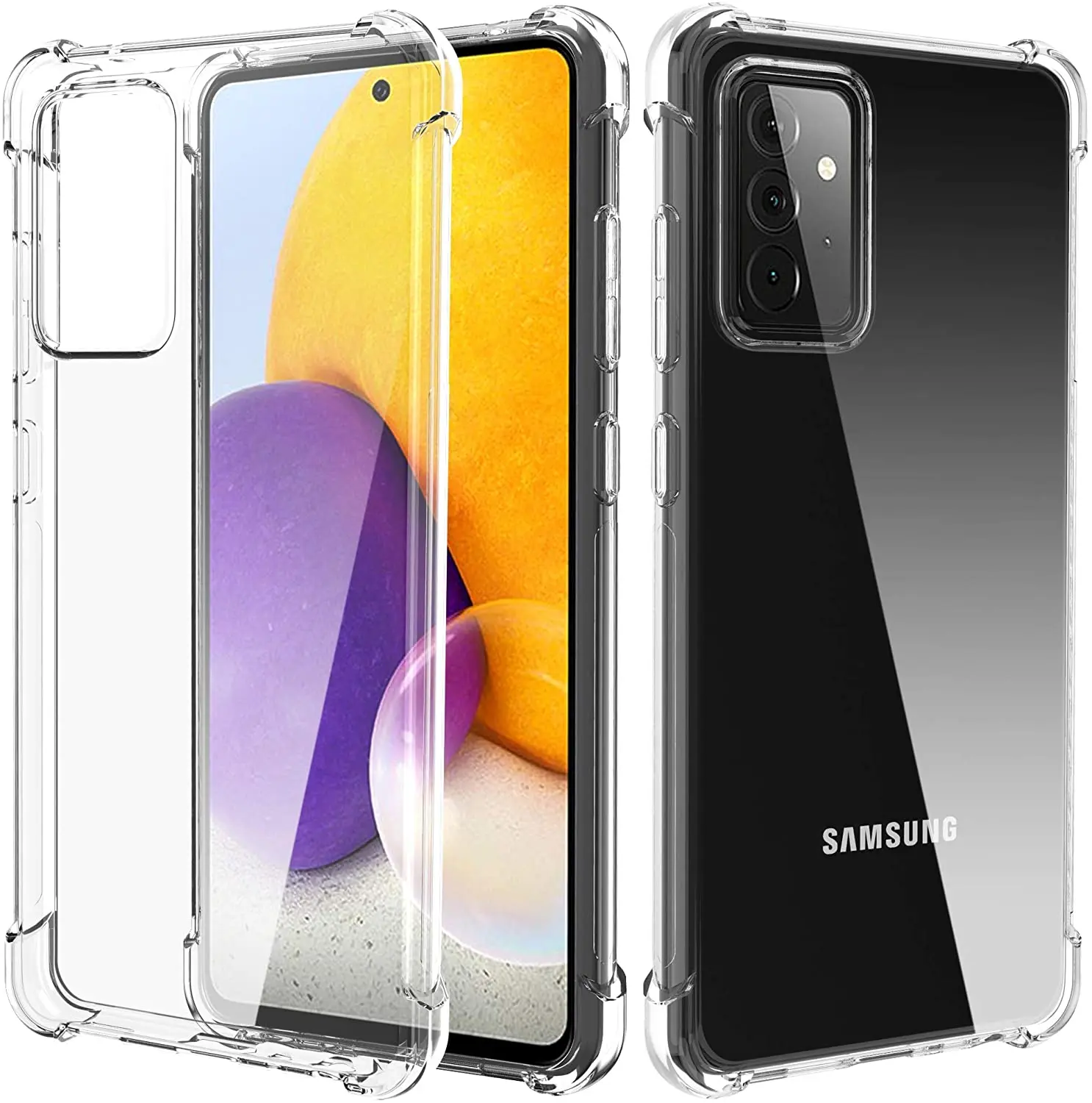 

Rubber Slim Thin Flexible Clear TPU Shock-Absorbing Corners Soft Silicone Case Cover for Samsung Galaxy A53 5G A72 A71 A70 A70E