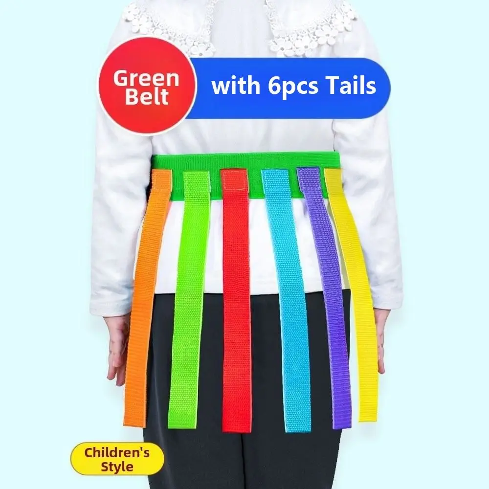 Multicolors Skill Training Catch Tail Props with 6pcs tails Fashion Outdoor Funny Game Belt Parent-Unisex Teamwork Game