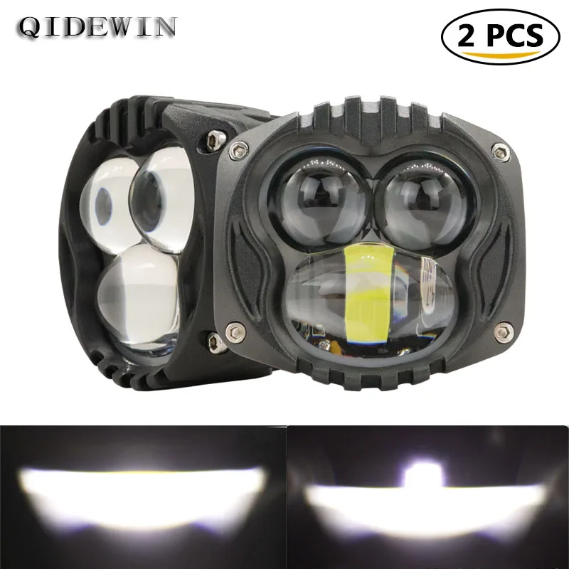 

Three Eye Led Spot Work Light Truck Pickup Motorcycle Fog Lights Accessories Spotlights Lights Dual Color Daytime Running Light