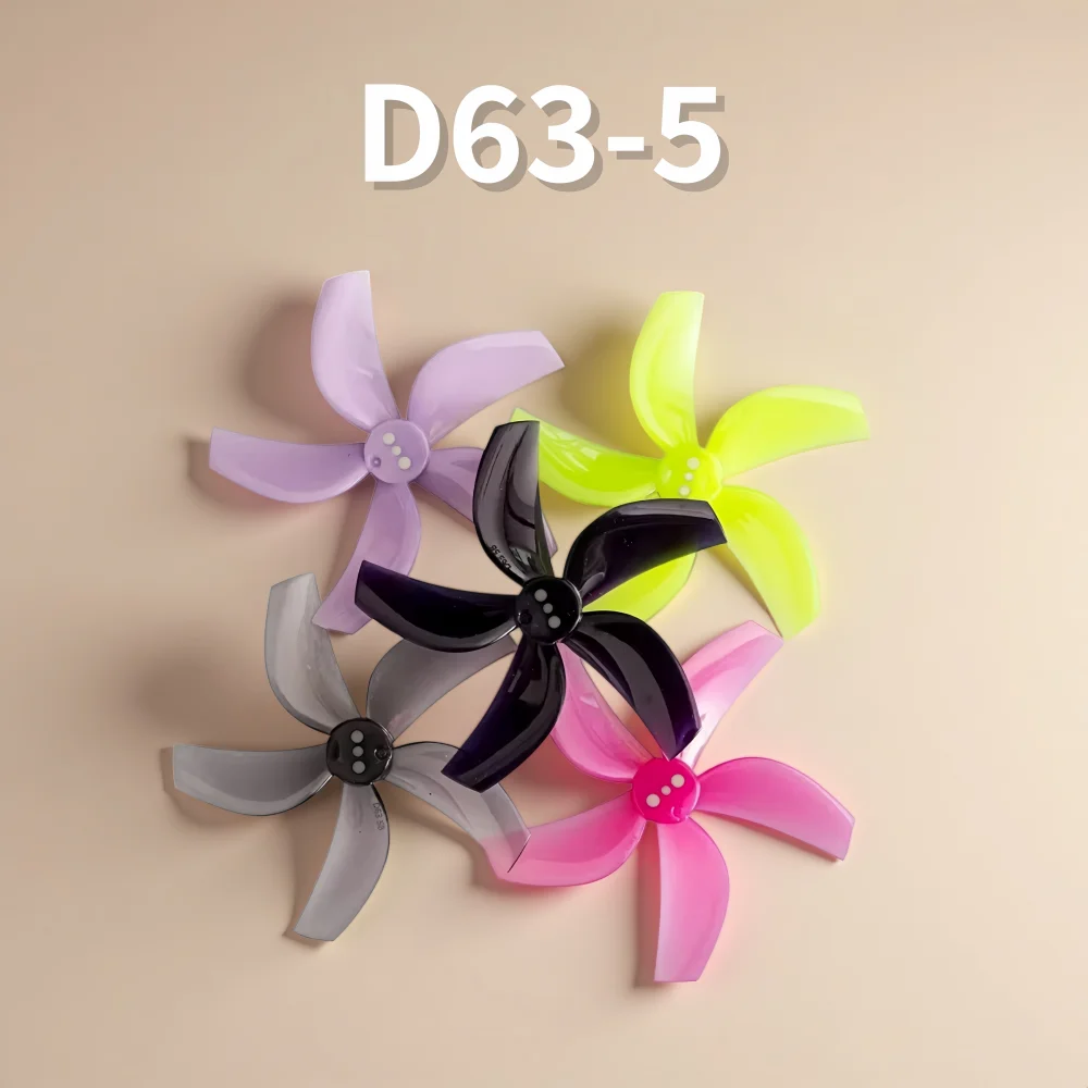 D63-5 2.5-inch quadcopter, five-blade propeller, 63mm propeller, PC material, reverse thrust, circle propeller, black shadow, 25