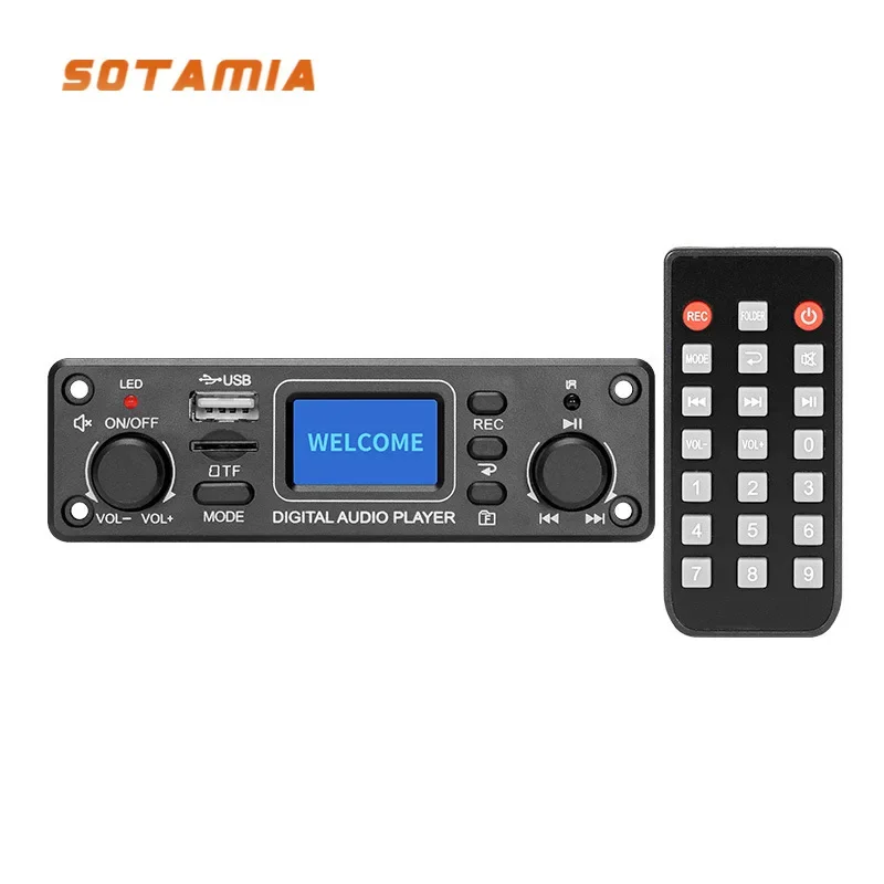 SOTAMIA บลูทูธถอดรหัส DTS เครื่องเสียงรถยนต์ MP3 เครื่องเล่นถอดรหัสโมดูลสําหรับเพลงไฮไฟบลูทูธลําโพงเครื่องขยายเสียง DC12V