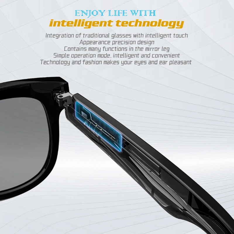 Wireless Bluetooth 5.0 occhiali da sole intelligenti occhiali chiamate in vivavoce cuffie musicali con microfono occhiali con altoparlante di movimento