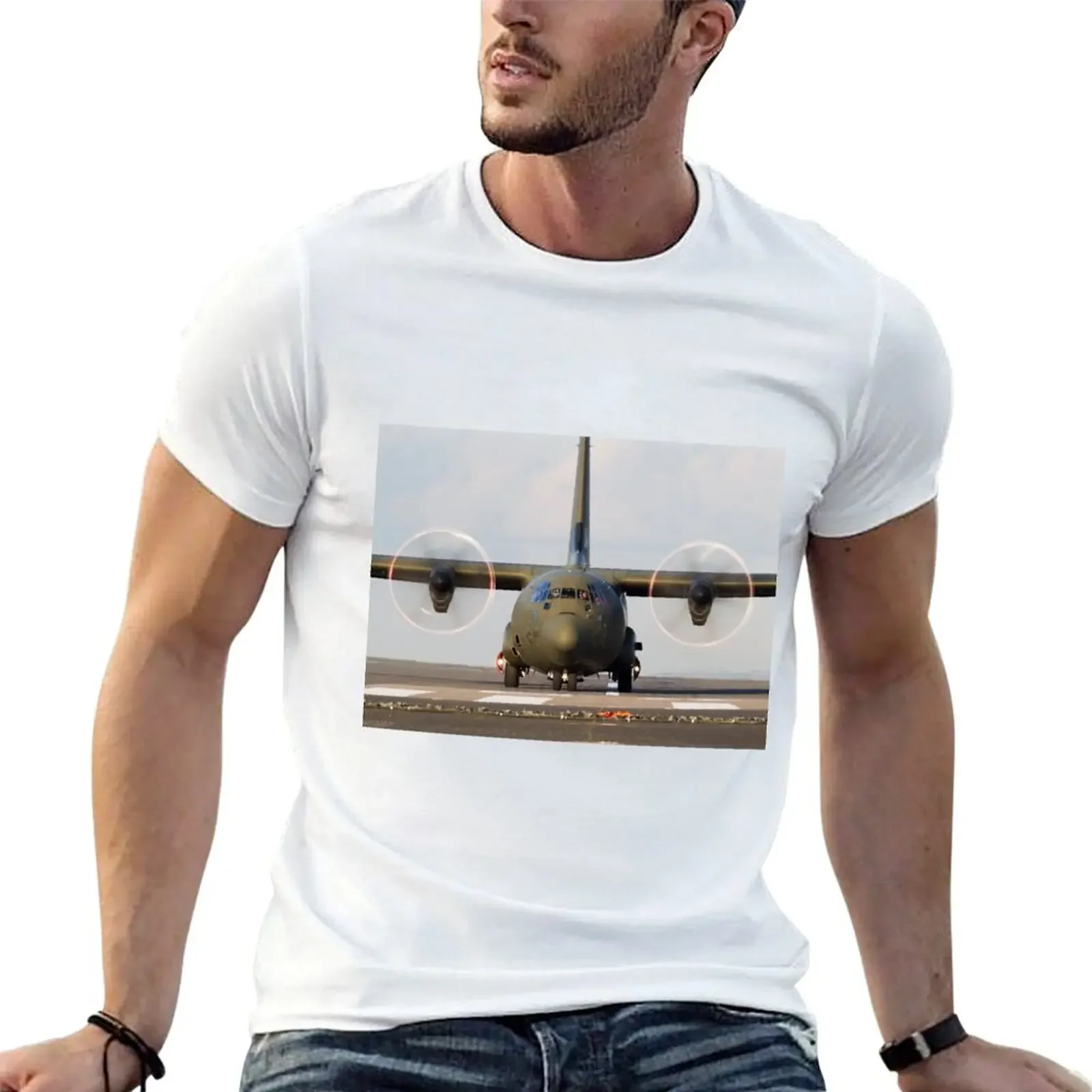 RAF C-130 Hercules T-Shirt topping Luxury man oversized graphic tee black t-shirts for men