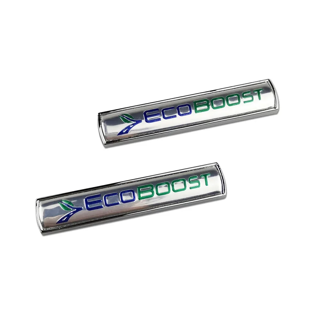 2pcs ECOBOOST Car Fender Side Emblem Sticker Trunk Badge Decal for Ford Fiesta Focus Mondeo Kuga Ranger Mustang Transit