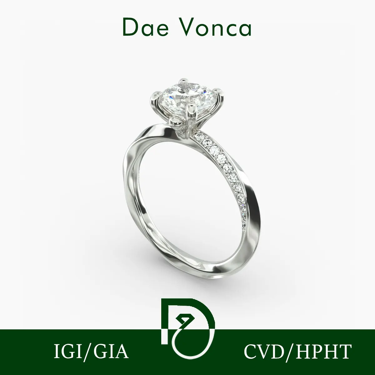 

PT950/14K/18K White Gold Diamond Engagement Ring 0.5-3.0ct Round Cut Lab Grown Diamond IGI Certificate Pavé Accents