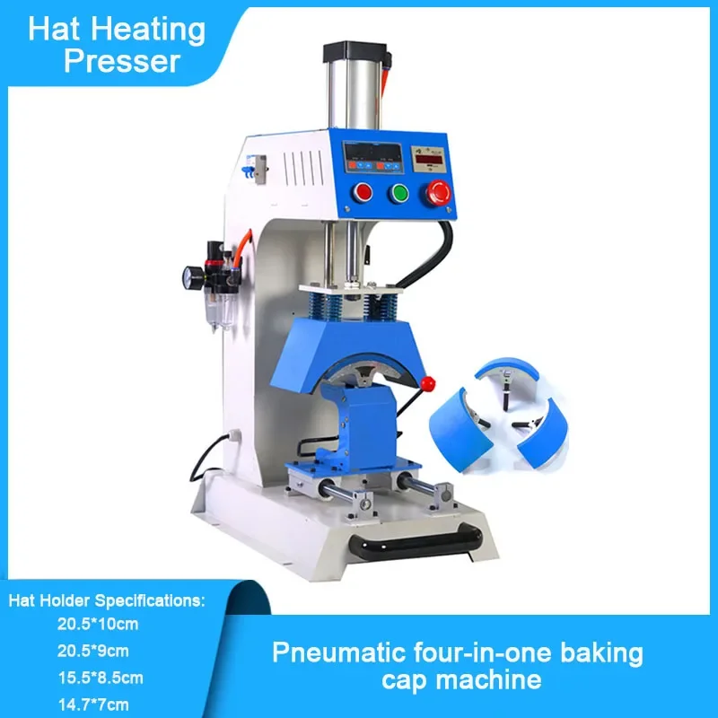 

110V/220V Automatic Pneumatic Cap Pressing Machine Hot Stamping Hot Transfer Baked Hat logo Chest Collar Label Marking Machine