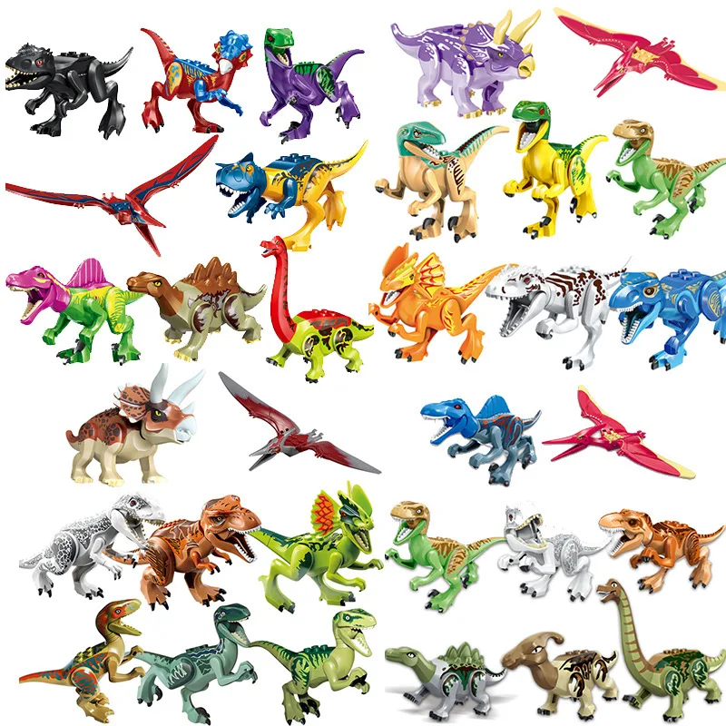 Blocs de construction de dinosaures de la série Jurassic World, briques tyrannosaure Rex, figurines ptérosaure, jouets pour enfants, cadeaux de noël