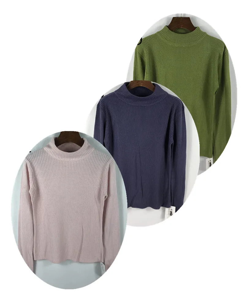 

Retro High Collar Long Sve Knitted Wool Sweater Women's Overhead Pure Color Slim Fit Base Layer irt Autumn Winter Faion