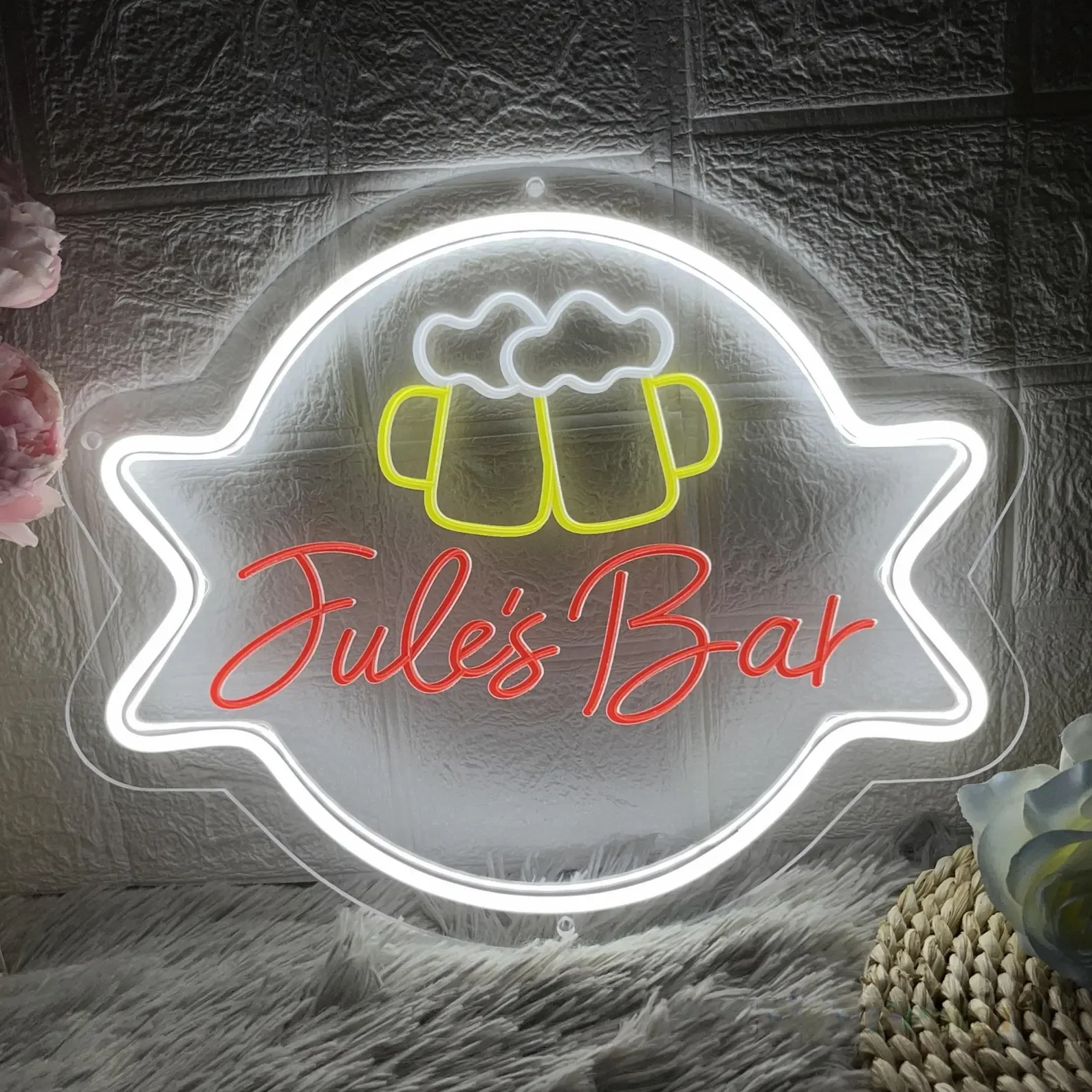 

Custom Name Bar Neon Sign, USB Engraved Home Bar Neon Wall Decor, Beer Man Cave Gift Sign,Personalized Father's Day Gifts