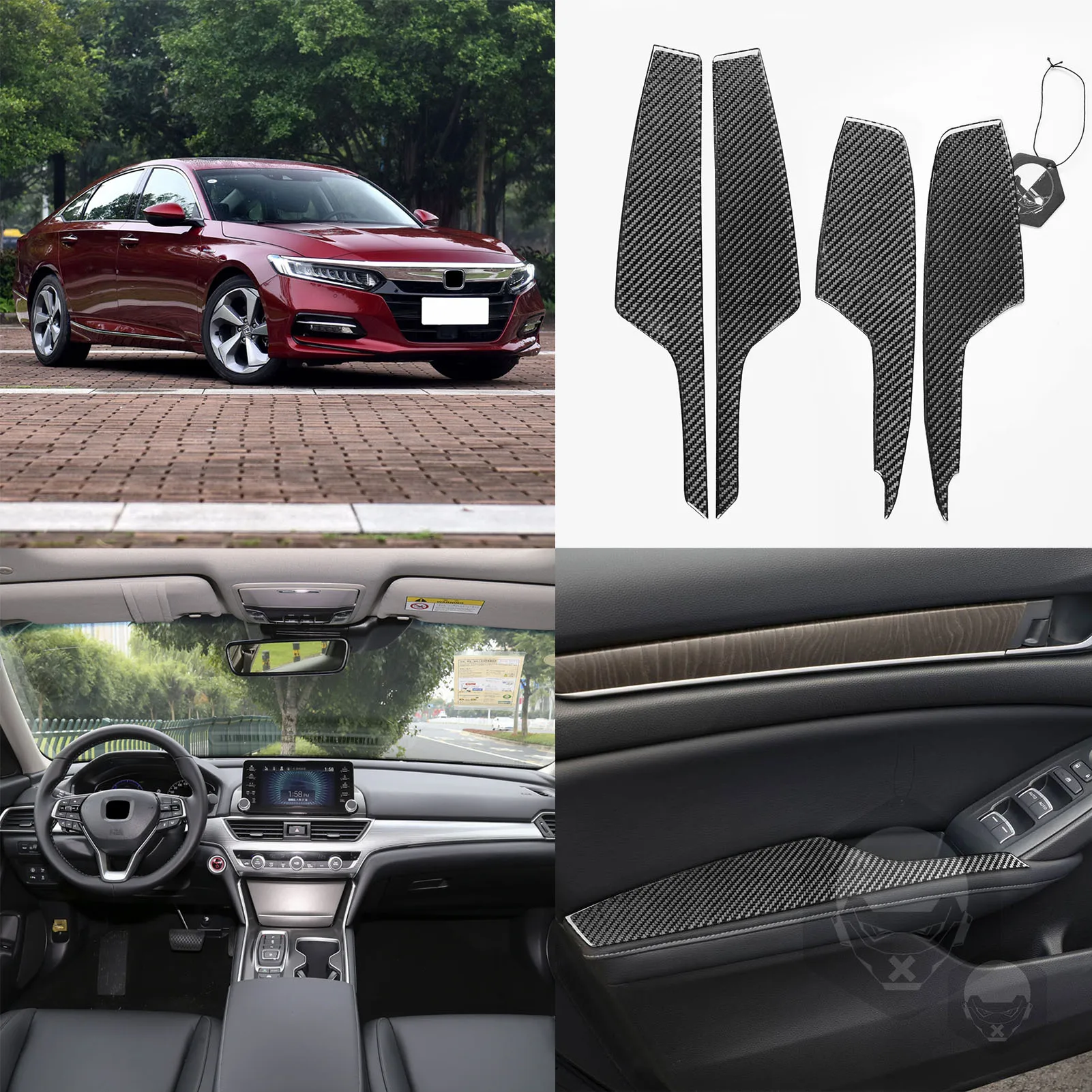 

Декоративная наклейка на дверной подлокотник Honda Accord 2018 2019 2020 2021, аксессуары для интерьера автомобиля, углеродное волокно