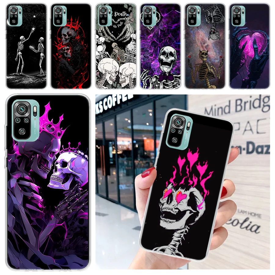 Anatomy Skeleton Heart Lovey Kiss Soft Phone Case for Xiaomi Redmi Note 13 12S 12 11S 11 10S 10 Pro Plus 11E 11T 9 9S 8 5G Print