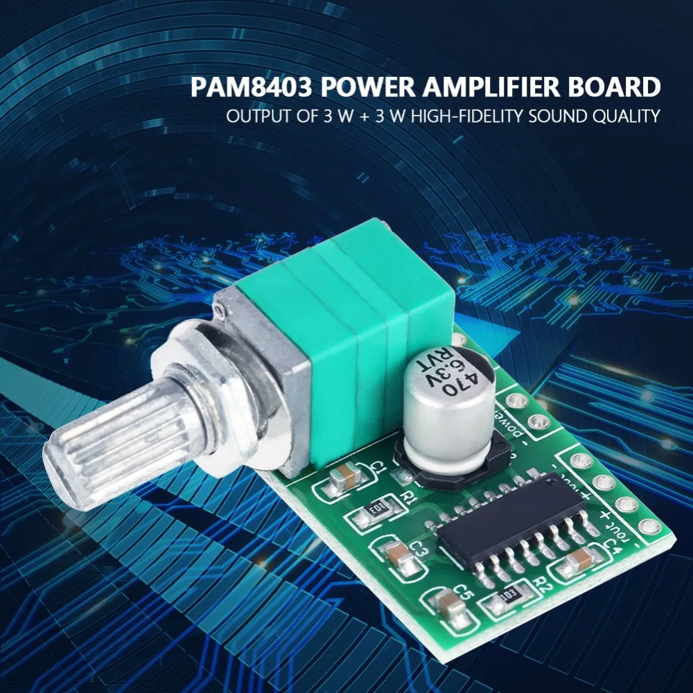 5PCS Control Module PAM8403 Mini Amplifier Board DC 5V 3W*2 Amplifier Board Mini PAM8403 Amplifier Board Electronic Project