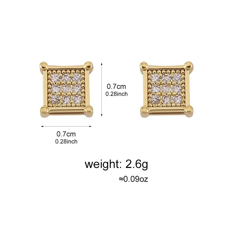 ZAKOL Glänzender CZ-Magnet-Ohrclip, quadratisch, rund, ohne Piercing, Ohrstecker, Punk-Party-Schmuck, Geschenk, Unisex, für Männer und Frauen – Detail 12