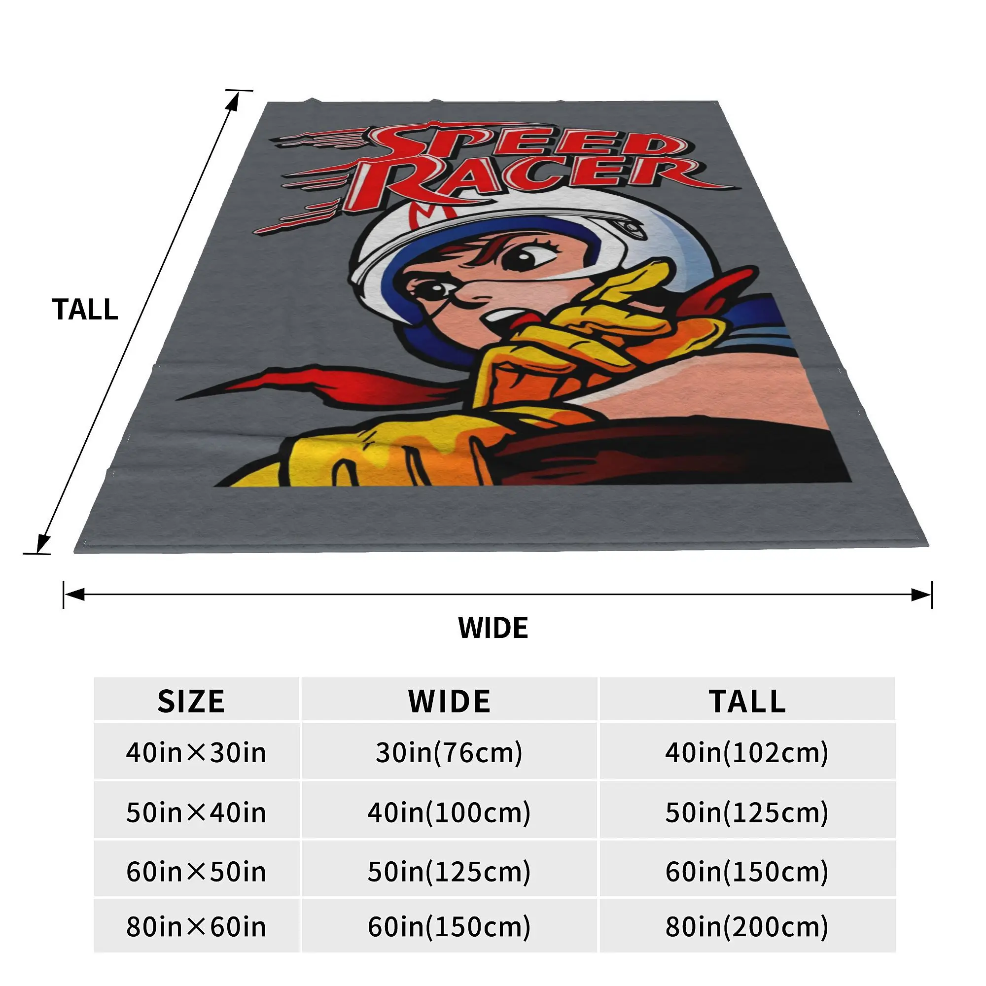 Mach 5 Anime Speed Racer Blanket Cozy Soft Mach Gogogo Throw Blankets for Couch 50x60 Inch Multi-size Plush Thin Quilt - view 4