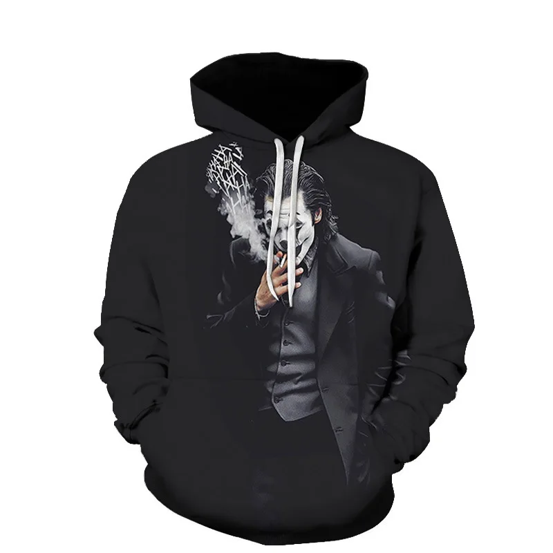 ربيع الخريف المهرج 3D الطباعة الرقمية رياضي عارضة هوديي البلوز مريحة للجنسين ألياف البوليستر الشارع الشهير