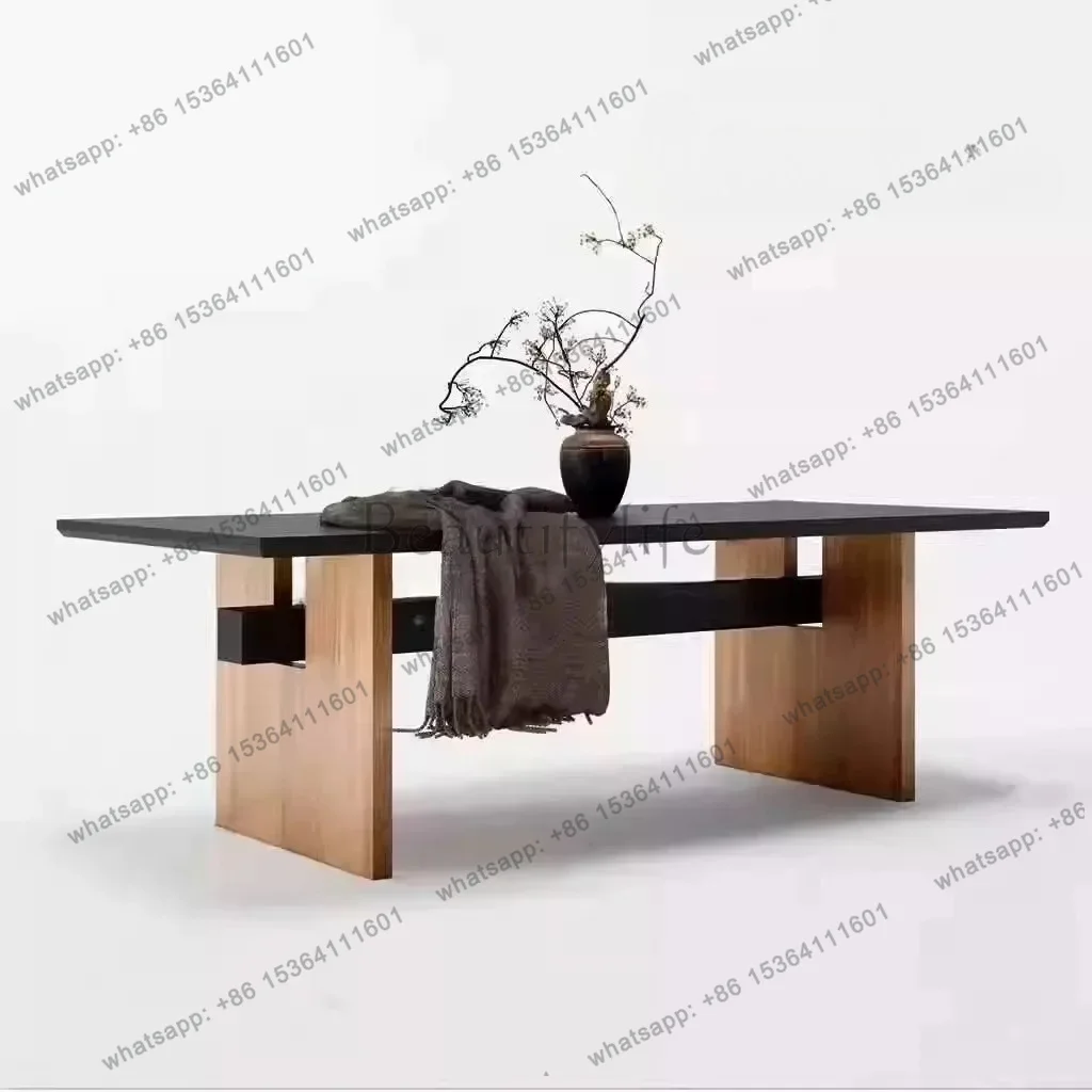 

Medieval Style Solid Wood Dining Table Modern Simple Desk Desk Homestay Family Rectangular Workbench