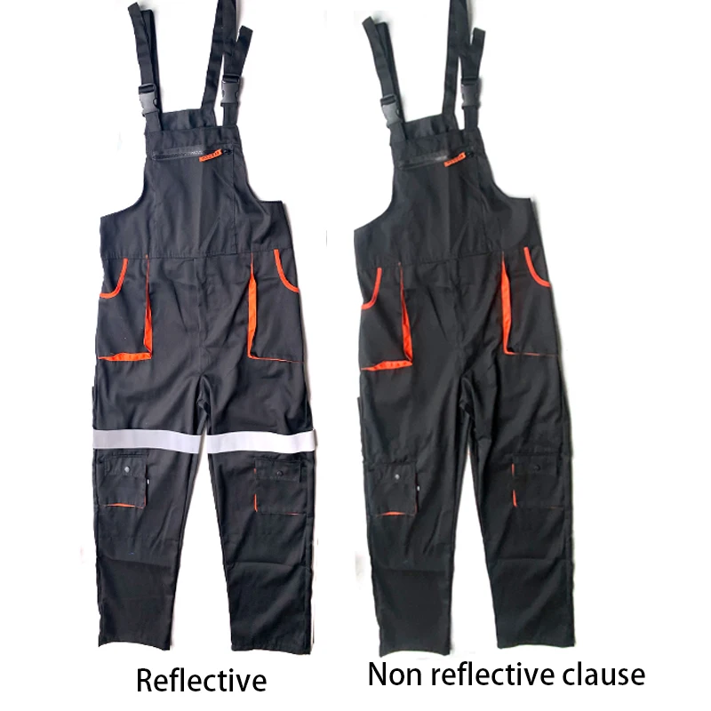 

Automotive Mechanical Repair High Reflective Strap Work Clothes Sleeveless Men Women Workshop Overalls is tulumu Free Shipping