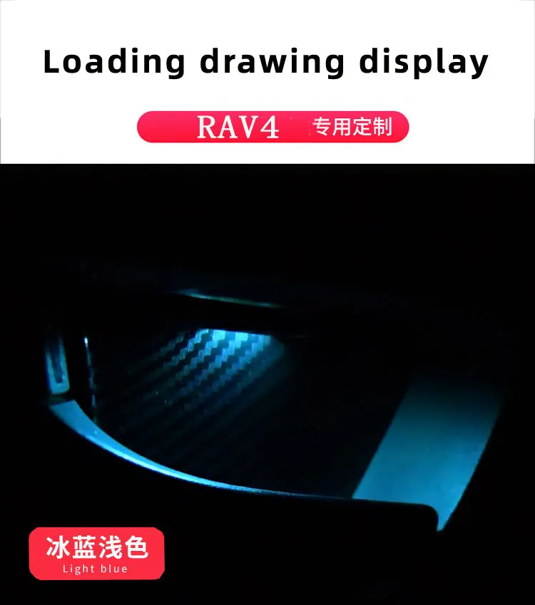 Door Bowl Atmosphere Light For Toyota RAV4 2014 2015 2016 Interior LED Blue Car Door Bowl Handle Frame Light For RAV4 2017 2018