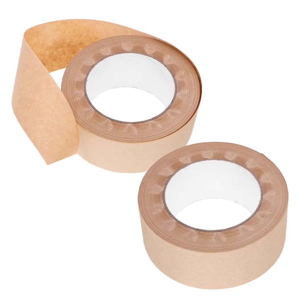 2 Rolls Household Sealing Tape Watercolor Painting Duct Daily Paper Packaging Carton Light Brown