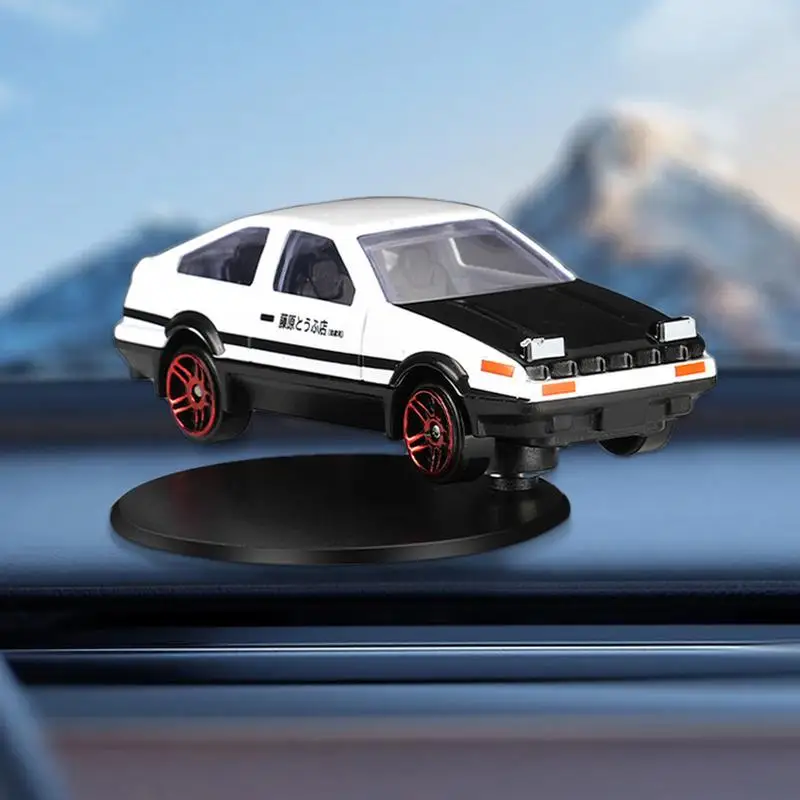 Rotating AE86 Drift Car Gyroscope Ornaments Classic Car Model Statue Racing Drifting Dashboard Ornament Gifts For Men Boys