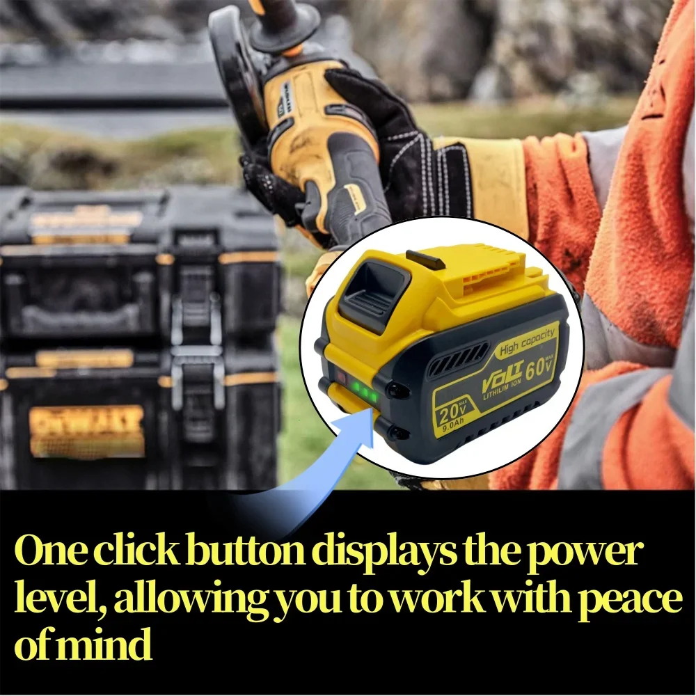 60V Battery For Dewalt 60V DCB606 9000mAh 20V MAX Li-ion Battery DCB200 DCB609 DCB205 DCB204 DCB206 For Dewalt 20V Power Tools image 6