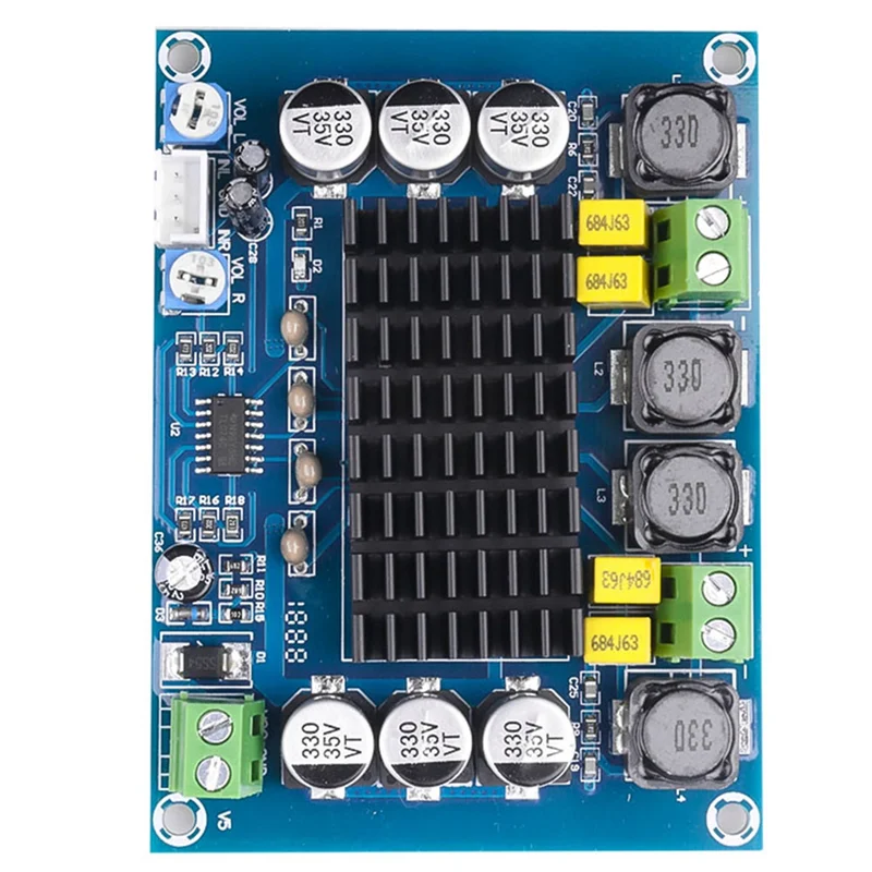 ABJF-Scheda amplificatore audio digitale ad alta potenza DC 12V 24V 2X120w Stereo a doppio canale per altoparlante