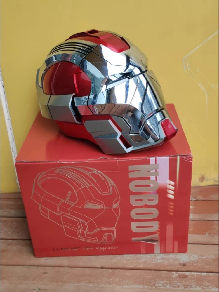Auf Lager: Verbesserter Iron Man Mk5 Pro Max Helm mit Sprachsteuerung, automatischer Öffnung der Gesichtsplatte, LED-Licht, tragbarer Cosplay-Requisite, Sammlerstück