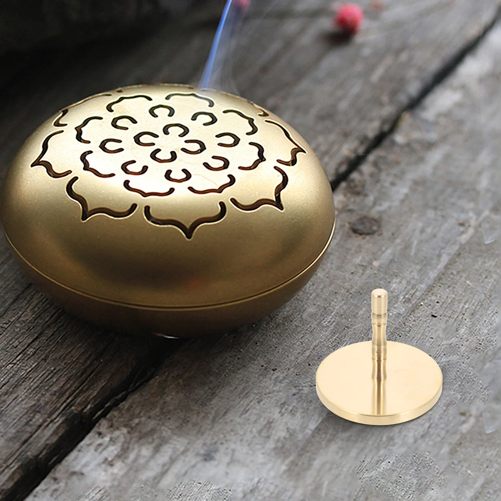 

Brass Incense Tool Kit DIY Press Device Thickened Ash Mold Vintage Copper Seal for Temple Meditation Room Office Yoga Space Home