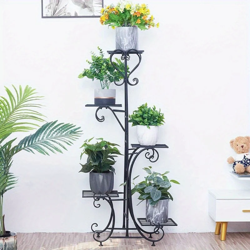 5 Tier Tall Plant Stand Rack Multiple Flower Pot Holder Shelf For Indoor Outdoor