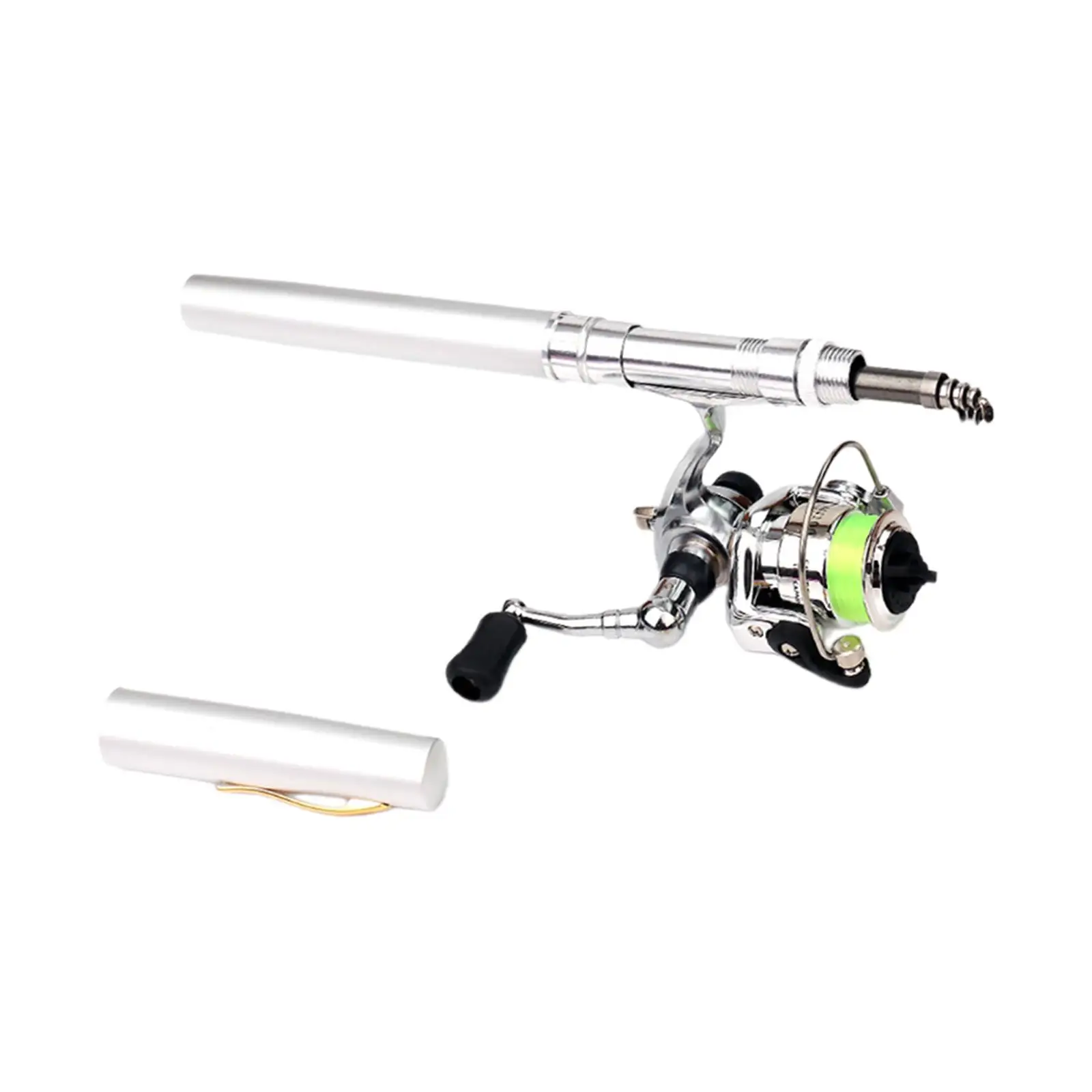 

Мини-удочка и карман для катушки для путешествий, морской пресной воды, подледной рыбалки, аргент