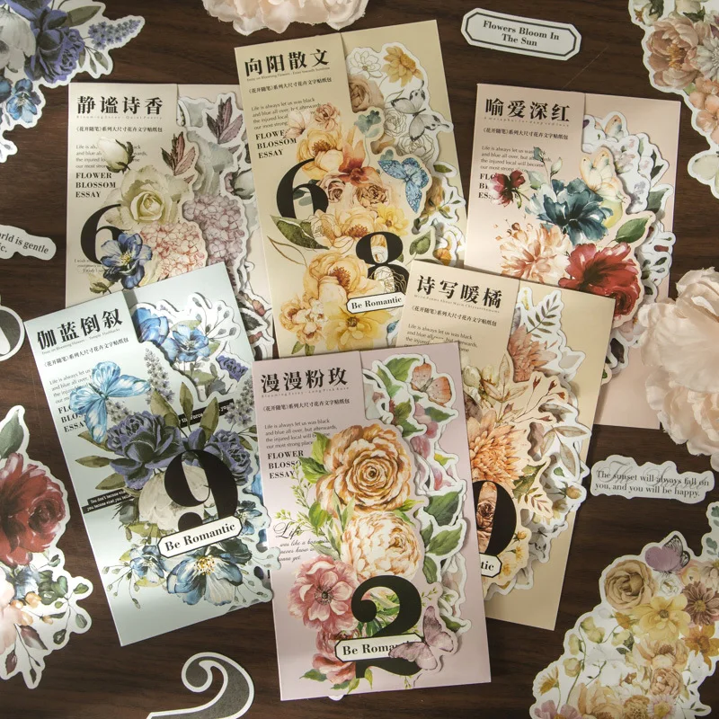 20sets/lot Kawaii Scrapbook Stickers Flowering Essay DIY Scrapbooking Supplies Decorative Stationery Sticker