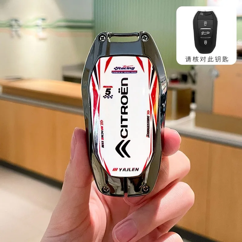 Neue Zink-legierung Leder Auto Fernbedienung Schlüssel Fall Abdeckung Shell Schlüsselbund Für Citroen C1 C2 C4 C6 C3-XR Picasso Grand DS3 DS5 Zubehör
