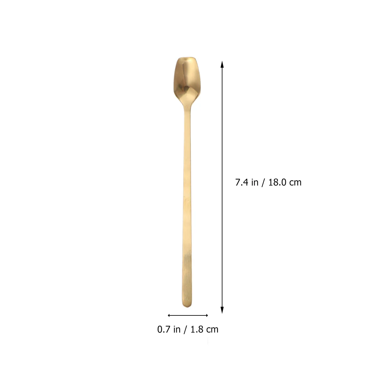 

5pcs GoldPlated SquareBowl Spoon StainlessSteel LongHandle MixingSpoons Coffee Ice NonToxic Reusable Practical Kitchen Bar