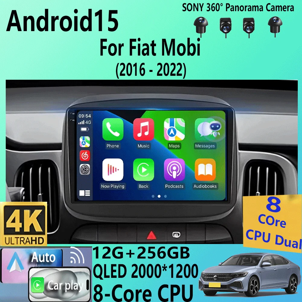 

Android15 QLED For Fiat Mobi 2016 2017 2018 -2022 Car Radio Multimedia Video Player GPS Navigation Stereo Carplay 4G WIFI No DVD