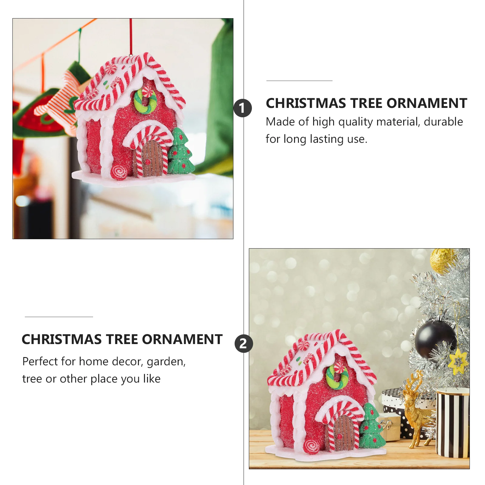 

Christmas Hanging Mini House Festive Embellishment Pendant Decoration for Home Garden Tree Party Christmas Hanging Mini House